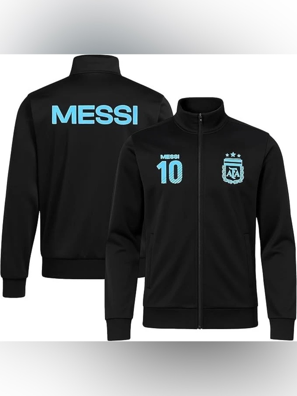 65. Argentina AFA Lionel Messi #10 Black Full Zip Track Jacket Men’s XL